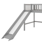 Niedriges Hochbett in Twin-Größe mit Leiter und Rutsche