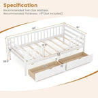 Cama infantil tamaño Twin con almacenamiento y 2 cajones extraíbles