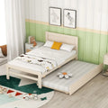 Cama blanca de madera maciza tamaño Twin con cama nido