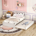 Cama Twin de madera de caucho con cama nido