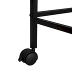 Cama alta metálica negra tamaño Twin con escritorio y estantes para niños y adolescentes