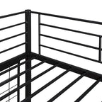 Cama alta metálica tamaño Twin con escritorio, escalera y rejilla