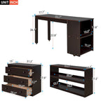 Lit mezzanine multifonction 2 places avec bureau mobile