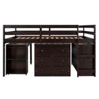 Lit mezzanine multifonction 2 places avec bureau mobile