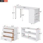 Lit mezzanine multifonction 2 places avec bureau mobile