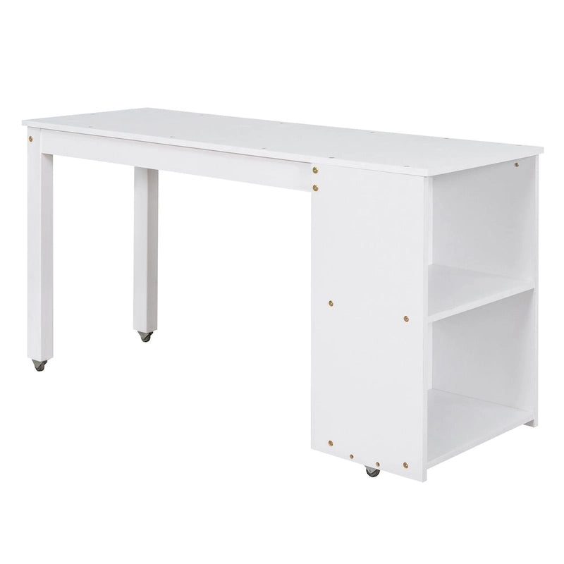 Lit mezzanine multifonction 2 places avec bureau mobile