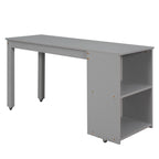 Lit mezzanine multifonction 2 places avec bureau mobile