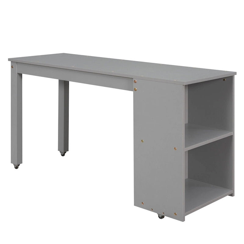 Lit mezzanine multifonction 2 places avec bureau mobile