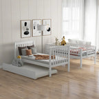 Twin Over Twin Bunk Bed with Trundle and Storage